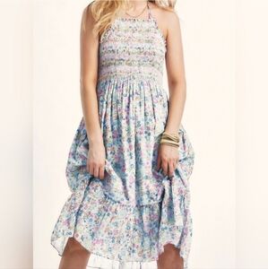 LoveShack Fancy Ottawa Midi Dress in Coral Reef Waves